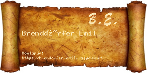 Brendörfer Emil névjegykártya